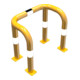 Schake Rammschutzbügel Doppelbügel, Gesamttiefe 400 mm + 4 Standpfosten gelb/schwarz Breite: 750 mm, Höhe Überflur: 650 mm zum Aufdübeln-5