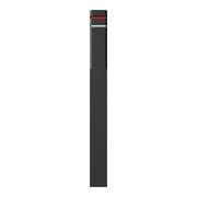 Schake Recyclingpfosten Vierkant 140x140mm, Gesamtlänge: 1400mm + zwei Fräsungen 15mm, zwei Reflektorbänder (oben rot, unten weiß), Farbe: schwarz-5