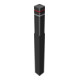 Schake Recyclingpfosten Vierkant 140x140mm, Gesamtlänge: 1400mm + zwei Fräsungen 15mm, zwei Reflektorbänder (oben rot, unten weiß), Farbe: schwarz-5