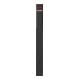 Schake Recyclingpfosten Vierkant 140x140mm, Gesamtlänge: 1400mm + zwei Fräsungen 15mm, zwei Reflektorbänder (oben rot, unten weiß), Farbe: schwarz