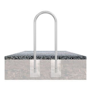 Schake Rundbügel aus Stahlrohr Ø 48 x 2,5 mm Breite: 460 mm, Höhe: 1200 mm ohne Querholm, zum Einbetonieren