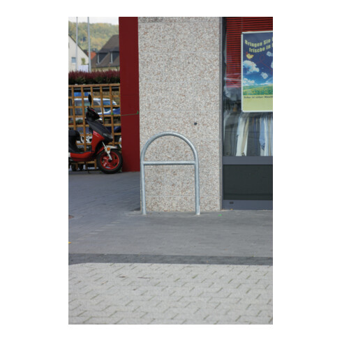 Schake Rundbügel aus Stahlrohr Ø 48 x 2,5 mm Breite: 460 mm, Höhe: 1200 mm ohne Querholm, zum Einbetonieren