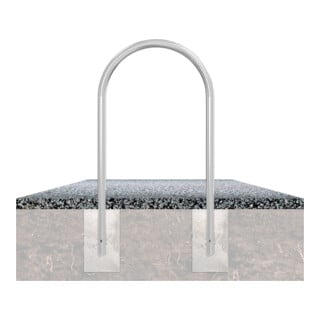 Schake Rundbügel aus Stahlrohr Ø 48 x 2,5 mm Breite: 650 mm, Höhe: 1200 mm ohne Querholm, zum Einbetonieren