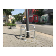 Schake Säulenschutz bestehend aus 2 Steckbaren Rohrbügeln Ø60mm + angeschweißte Stutzen Ø48mm zum ineinanderstecken, Breite: 800mm x: 800mm, Höhe: 800mm, feuerverzinkt-2