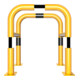 Schake Säulenschutz bestehend aus 2 Steckbaren Rohrbügeln Ø60mm + angeschweißte Stutzen Ø48mm zum ineinanderstecken, Breite: 600mm x: 600mm, Höhe: 650mm, gelb + schwarzen Streifen-5