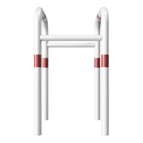 Schake Säulenschutz zum Einbetonieren, Breite: 600mm x: 600mm, Höhe Überflur: 650mm, weiss rot