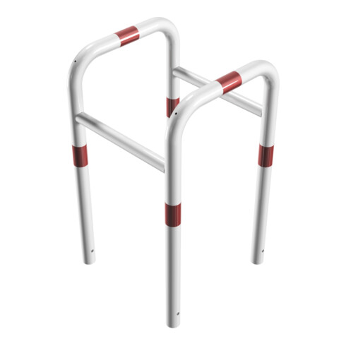 Schake Säulenschutz zum Einbetonieren, Breite: 600mm x: 600mm, Höhe Überflur: 650mm, weiss rot
