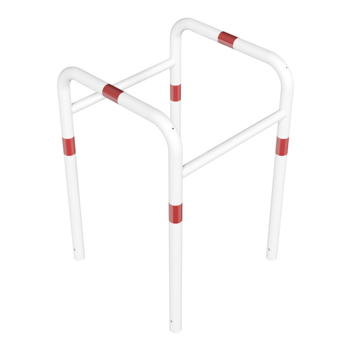 Schake Säulenschutz zum Einbetonieren, Breite: 800mm x: 800mm, Höhe Überflur: 800mm, weiss rot