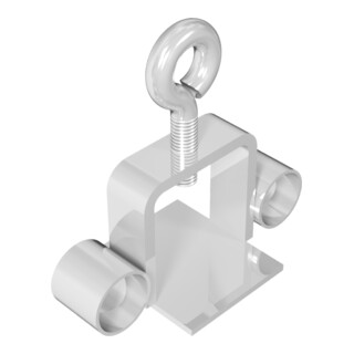 Schake Schilderklemme, verzinkt, mit Ösen, für 40 x 40 mm / Ø 42 mm Schaftrohr