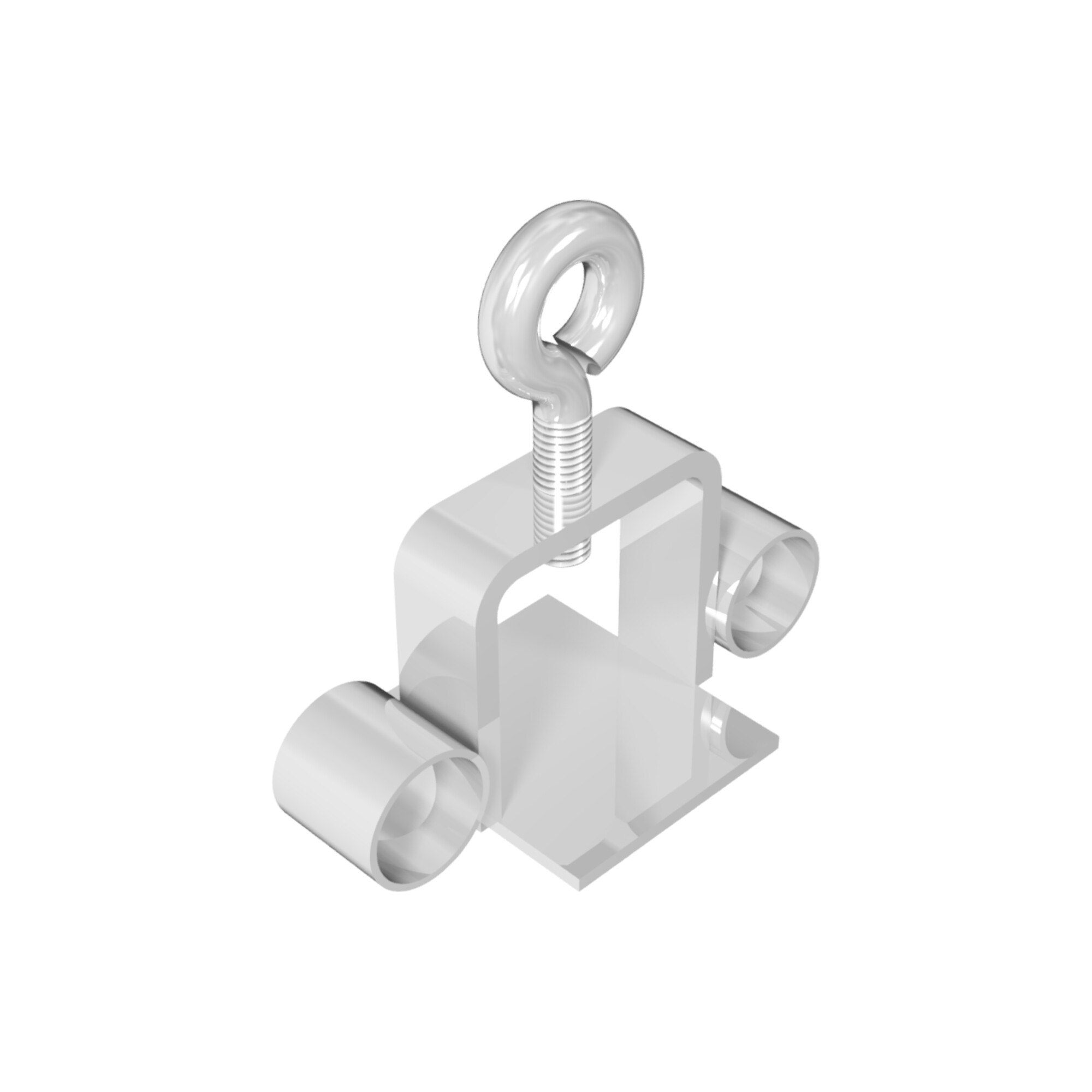 Schake Schilderklemme, verzinkt, mit Ösen, für 40 x 40 mm / Ø 42 mm Schaftrohr