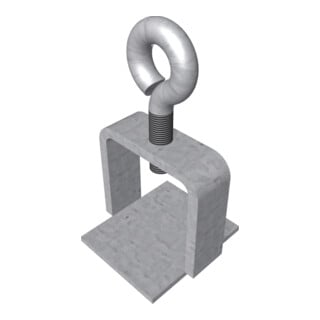 Schake Schilderklemme, verzinkt, ohne Ösen / Haken, für 40 x 40 mm / Ø 42 mm Schaftrohr