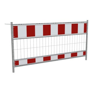 Schake Schrankenzaun nach TL, Länge: 2,00 m, Folie Typ 1, rot / weiß
