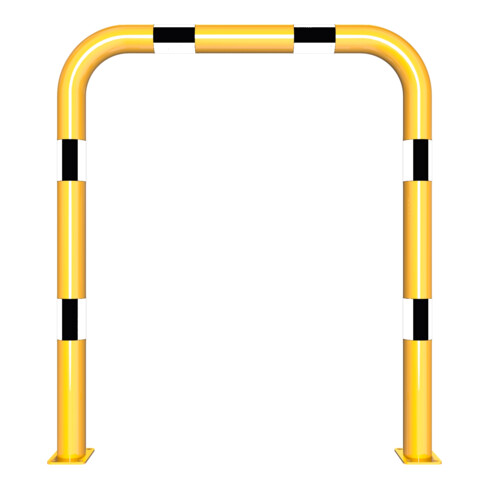 Schake Schutzbügel Ø76 mm, Breite 1000 mm, Höhe über Flur 1150mm, gelb / schwarz, zum Aufdübeln