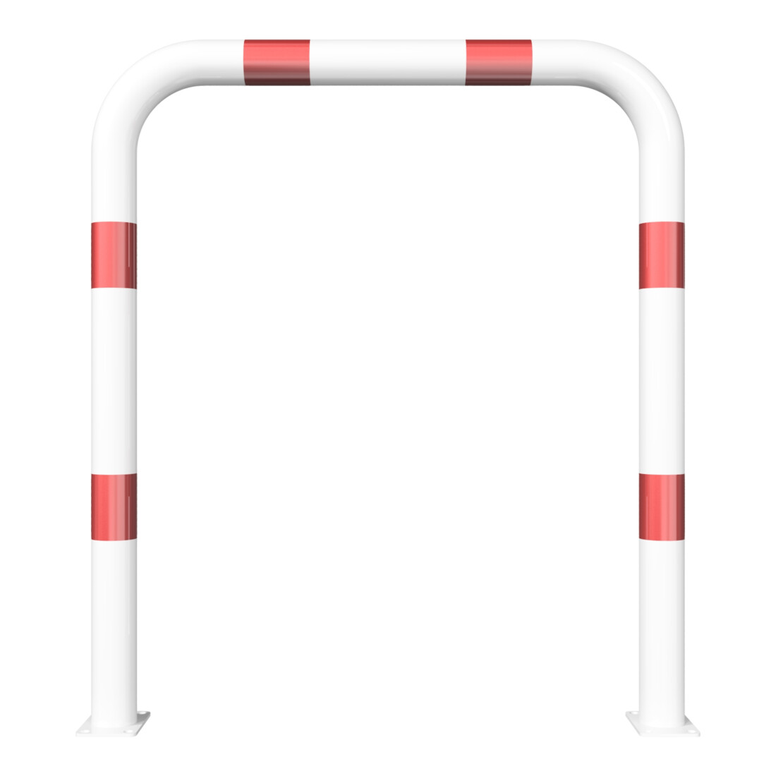 Schake Schutzbügel Ø76 mm, Breite 1000 mm, Höhe über Flur 1150mm, weiss / rot, zum Aufdübeln