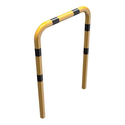 Schake Schutzbügel Ø76 mm, Breite 1000 mm, Höhe über Flur 1150mm, zum Einbetonieren, gelb / schwarz
