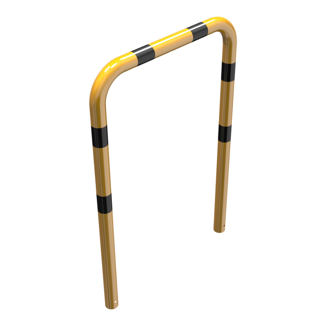 Schake Schutzbügel Ø76 mm, Breite 1000 mm, Höhe über Flur 1150mm, zum Einbetonieren, gelb / schwarz