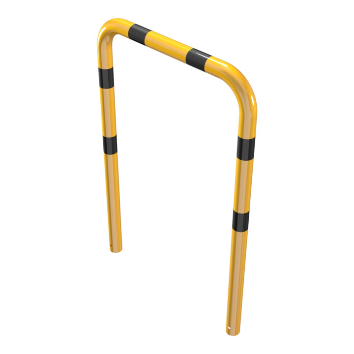Schake Schutzbügel Ø76 mm, Breite 1000 mm, Höhe über Flur 1150mm, zum Einbetonieren, gelb / schwarz