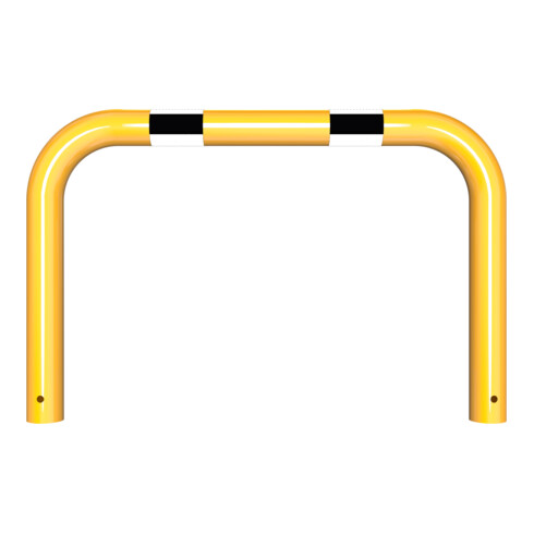 Schake Schutzbügel Ø76 mm, Breite 1000 mm, Höhe über Flur 250mm, zum Einbetonieren, gelb / schwarz