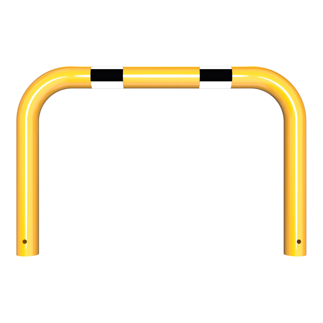 Schake Schutzbügel Ø76 mm, Breite 1000 mm, Höhe über Flur 250mm, zum Einbetonieren, gelb / schwarz