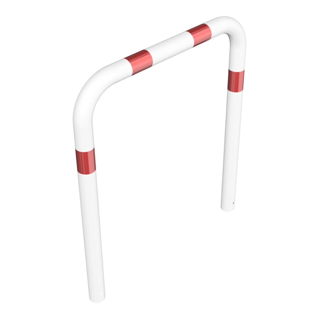 Schake Schutzbügel Ø76 mm, Breite 1000 mm, Höhe über Flur 650mm, zum Einbetonieren, weiß / rot
