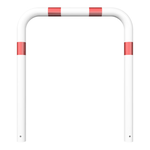 Schake Schutzbügel Ø76 mm, Breite 1000 mm, Höhe über Flur 650mm, zum Einbetonieren, weiß / rot