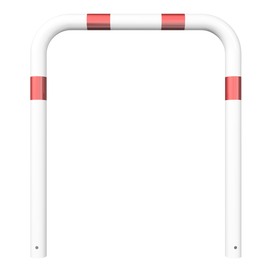Schake Schutzbügel Ø76 mm, Breite 1000 mm, Höhe über Flur 650mm, zum Einbetonieren, weiß / rot