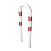 Schake Schutzbügel Ø76 mm, Breite 400 mm, Gesamthöhe 1150mm, zum Einbetonieren, weiß / rot-4