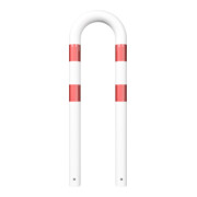 Schake Schutzbügel Ø76 mm, Breite 400 mm, Gesamthöhe 1150mm, zum Einbetonieren, weiß / rot-5