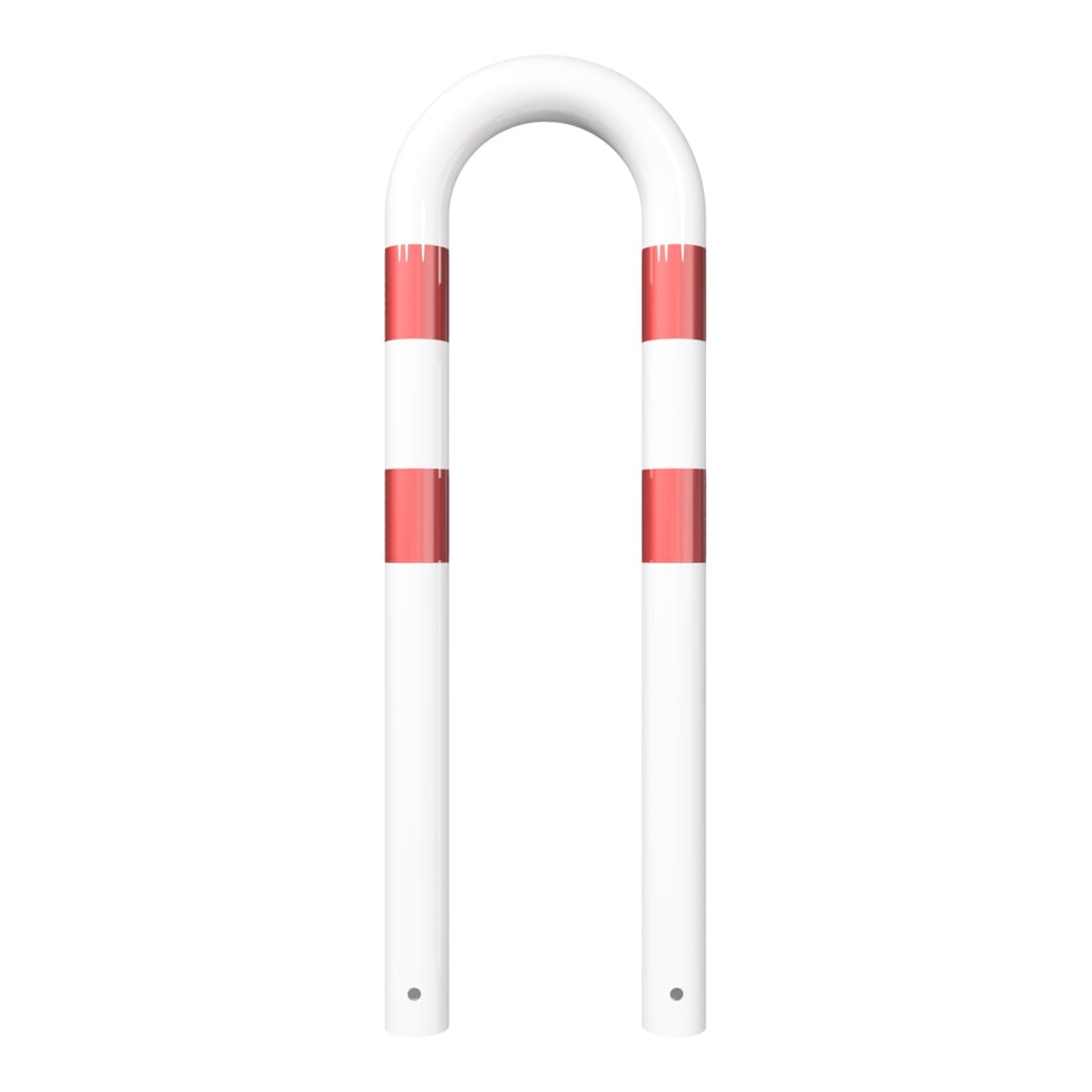 Schake Schutzbügel Ø76 mm, Breite 400 mm, Gesamthöhe 1150mm, zum Einbetonieren, weiß / rot