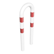 Schake Schutzbügel Ø76 mm, Breite 400 mm, Gesamthöhe 1150mm, zum Einbetonieren, weiß / rot-5
