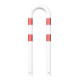 Schake Schutzbügel Ø76 mm, Breite 400 mm, Gesamthöhe 1150mm, zum Einbetonieren, weiß / rot