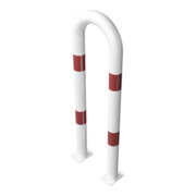 Schake Schutzbügel Ø76 mm, Breite 400 mm, Höhe über Flur 1150mm, weiss / rot, zum Aufdübeln-2