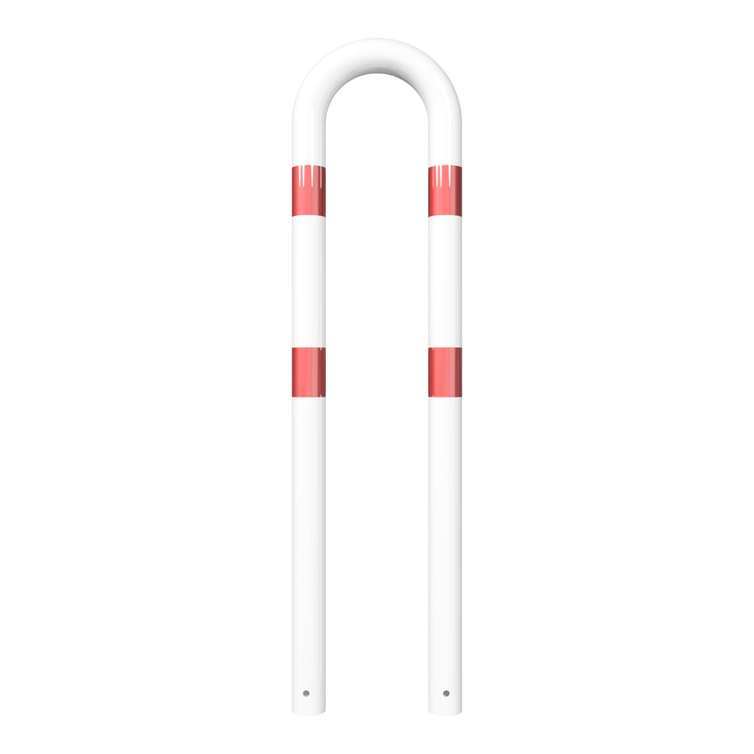 Schake Schutzbügel Ø76 mm, Breite 400 mm, Höhe über Flur 1150mm, zum Einbetonieren, weiß / rot
