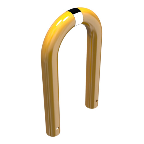 Schake Schutzbügel Ø76 mm, Breite 400 mm, Höhe über Flur 250mm, zum Einbetonieren, gelb / schwarz