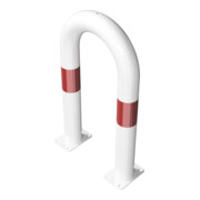 Schake Schutzbügel Ø76 mm, Breite 400 mm, Höhe über Flur 650mm, zum Aufdübeln, weiss rot-2