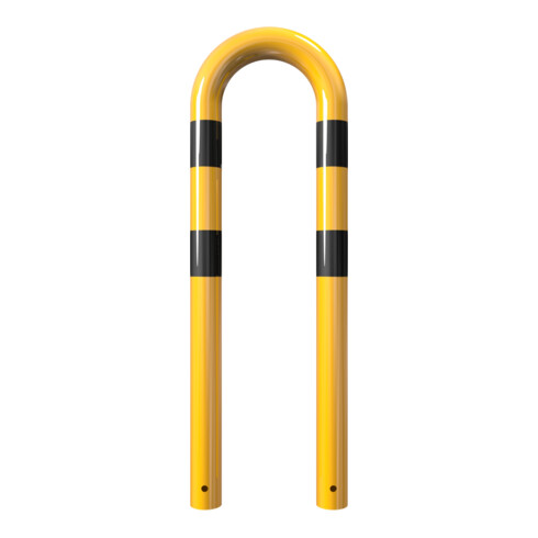 Schake Schutzbügel Ø76 mm, Breite 400 mm, Höhe über Flur 650mm, zum Einbetonieren, gelb / schwarz