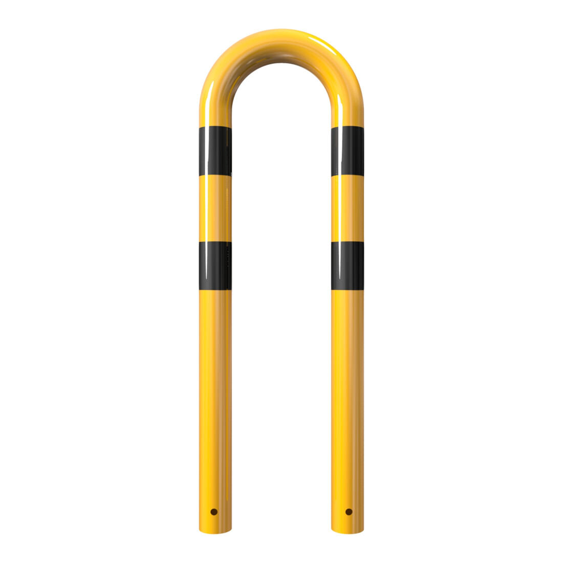 Schake Schutzbügel Ø76 mm, Breite 400 mm, Höhe über Flur 650mm, zum Einbetonieren, gelb / schwarz
