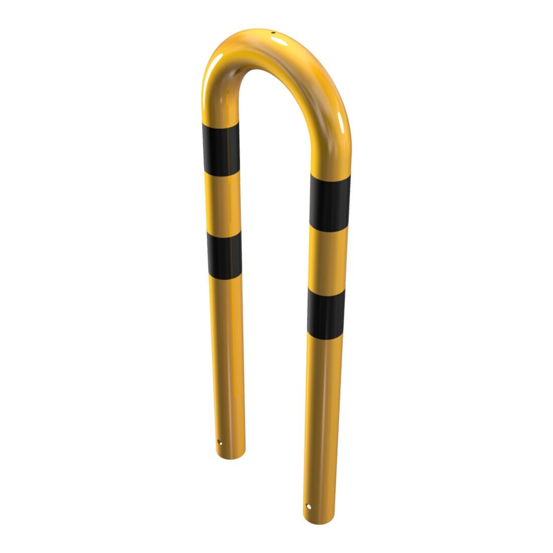 Schake Schutzbügel Ø76 mm, Breite 400 mm, Höhe über Flur 650mm, zum Einbetonieren, gelb / schwarz