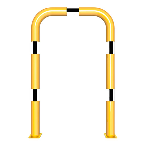 Schake Schutzbügel Ø76 mm, Breite 750 mm, Höhe über Flur 1150mm, gelb / schwarz, zum Aufdübeln