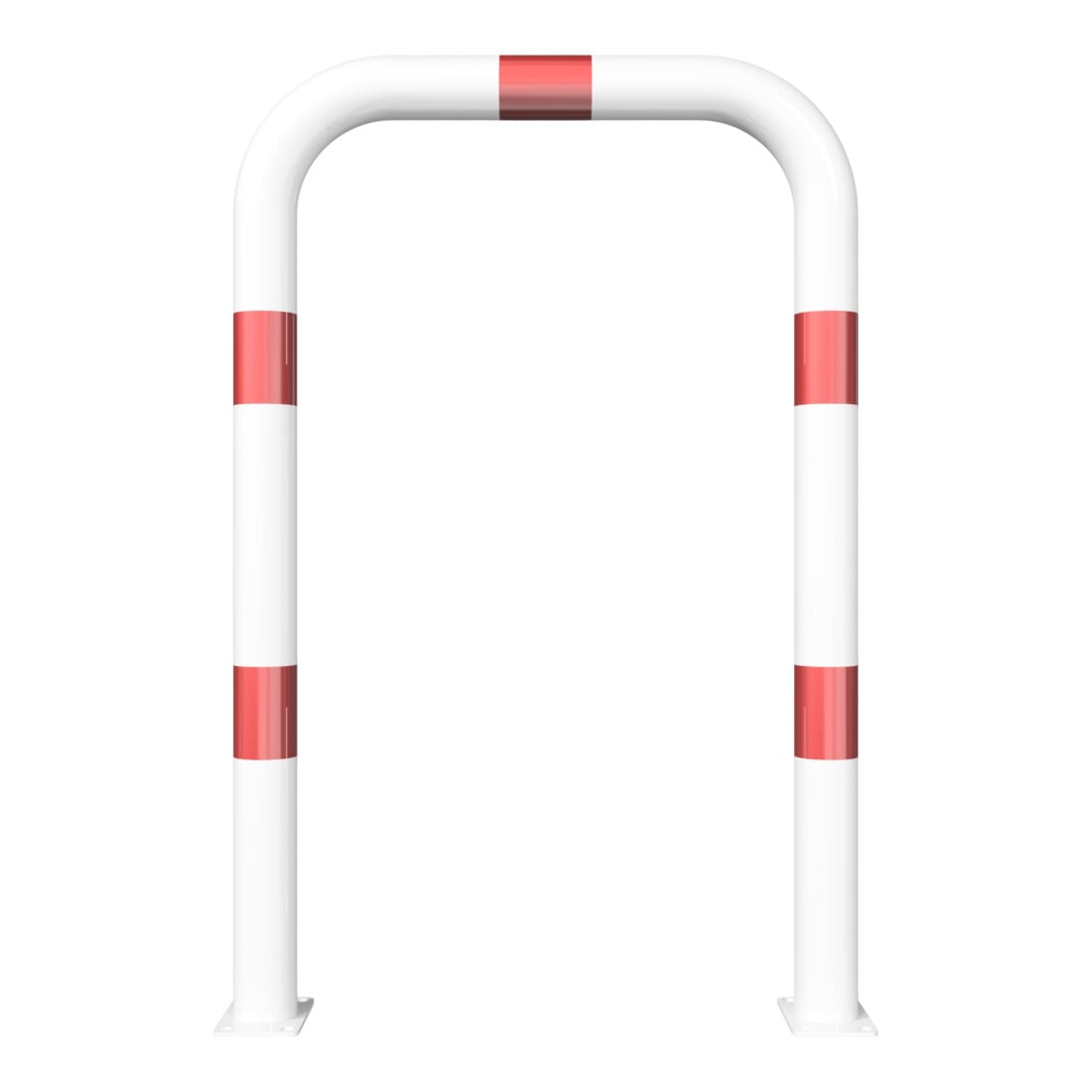 Schake Schutzbügel Ø76 mm, Breite 750 mm, Höhe über Flur 1150mm, weiss / rot, zum Aufdübeln