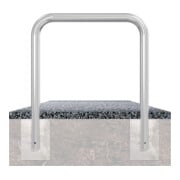 Schake Schutzbügel Ø76 mm, Breite 750 mm, Höhe über Flur 1150mm, zum Einbetonieren, weiß / rot