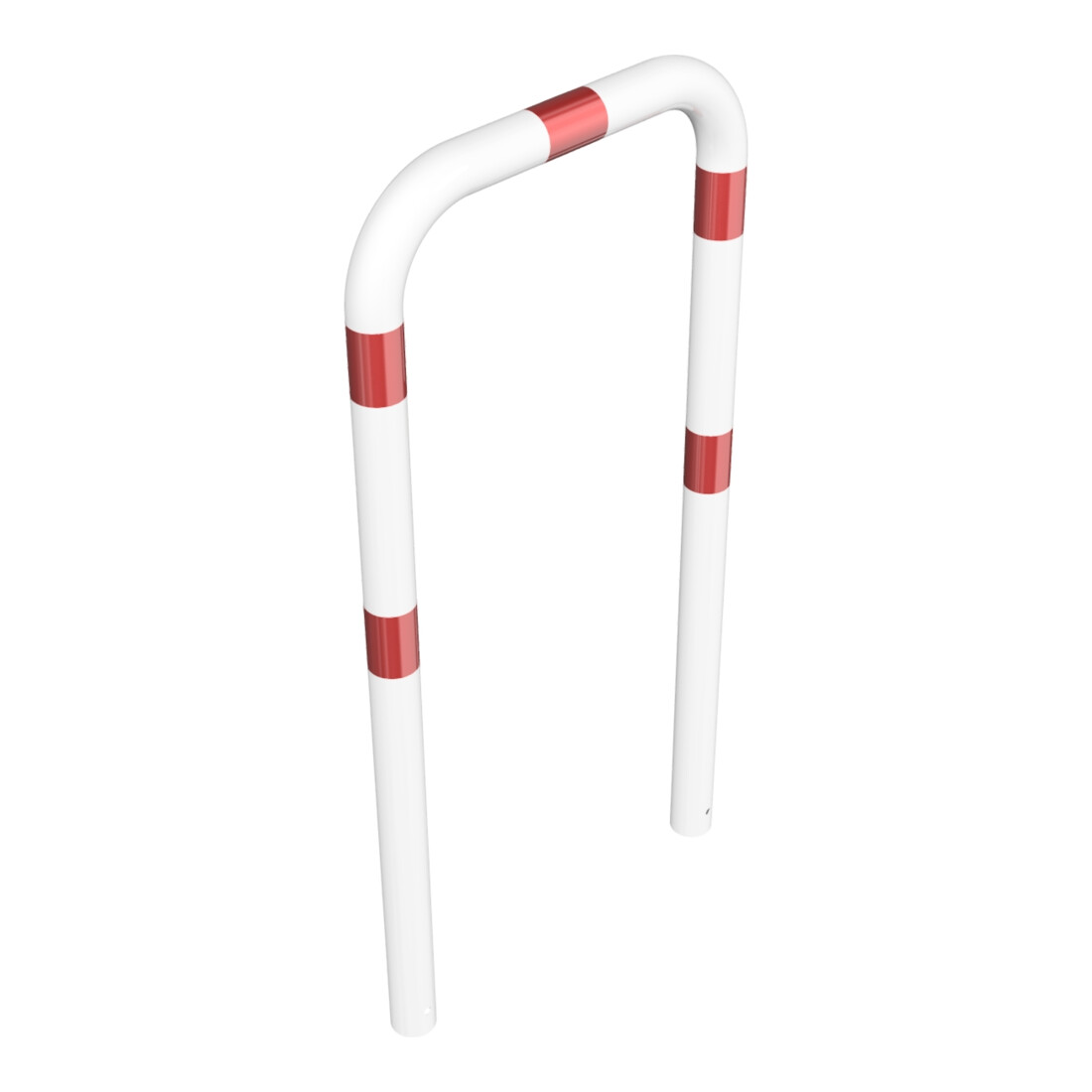 Schake Schutzbügel Ø76 mm, Breite 750 mm, Höhe über Flur 1150mm, zum Einbetonieren, weiß / rot