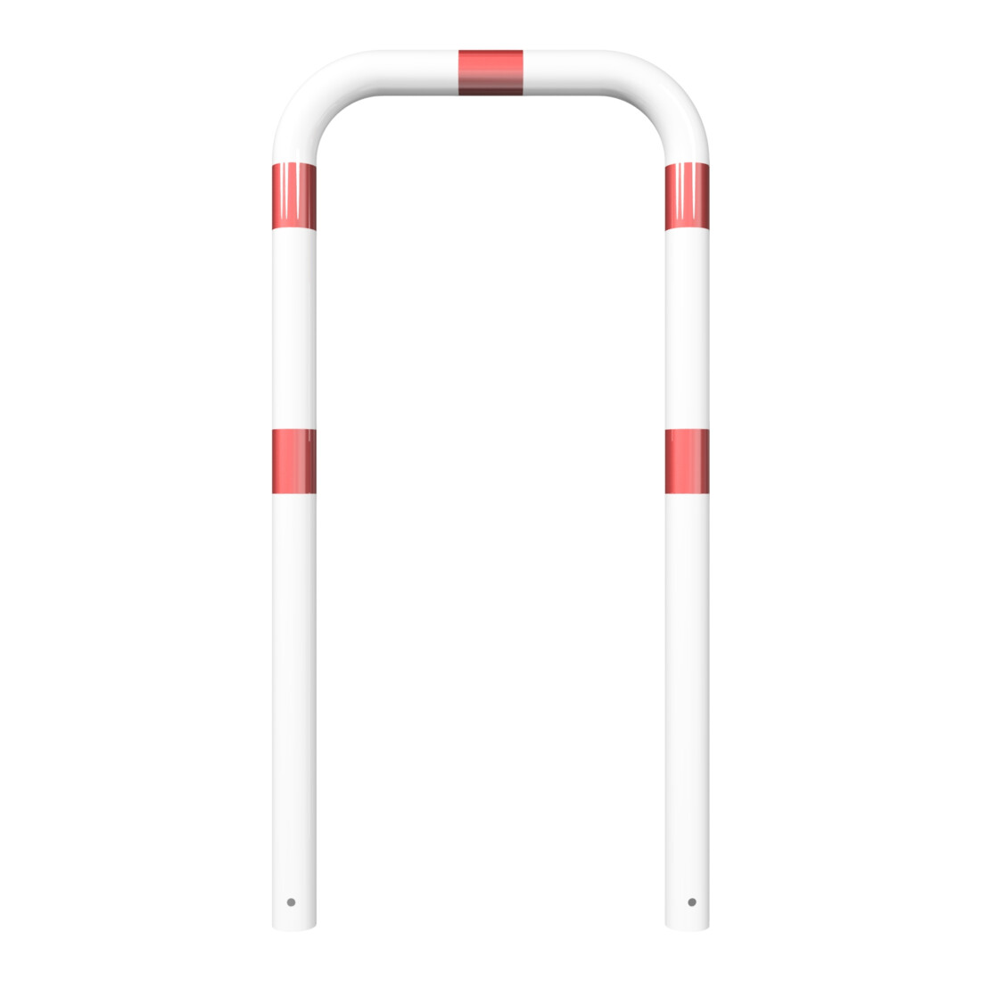 Schake Schutzbügel Ø76 mm, Breite 750 mm, Höhe über Flur 1150mm, zum Einbetonieren, weiß / rot