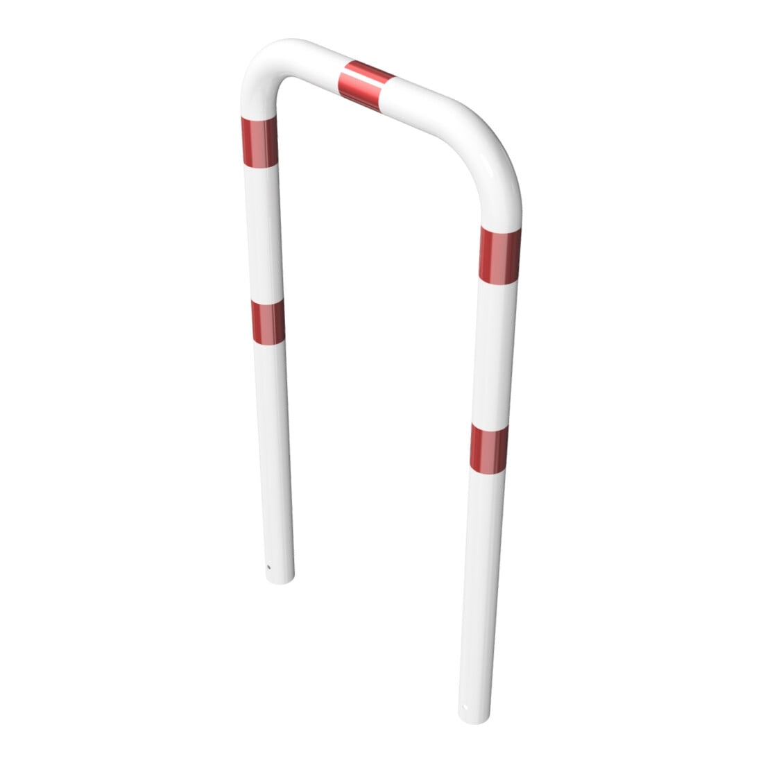 Schake Schutzbügel Ø76 mm, Breite 750 mm, Höhe über Flur 1150mm, zum Einbetonieren, weiß / rot