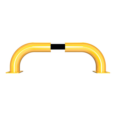 Schake Schutzbügel Ø76 mm, Breite 750 mm, Höhe über Flur 250mm, gelb / schwarz, zum Aufdübeln