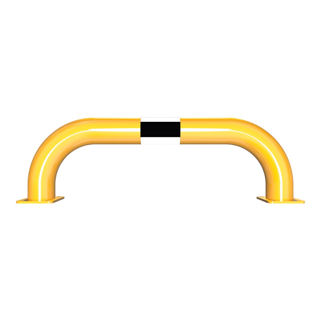 Schake Schutzbügel Ø76 mm, Breite 750 mm, Höhe über Flur 250mm, gelb / schwarz, zum Aufdübeln