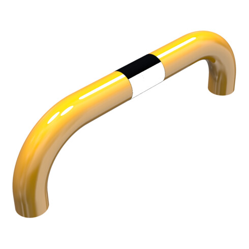 Schake Schutzbügel Ø76 mm, Breite 750 mm, Höhe über Flur 250mm, zum Einbetonieren, gelb / schwarz