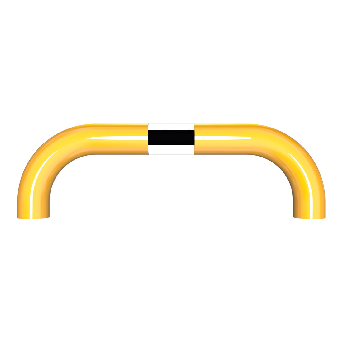 Schake Schutzbügel Ø76 mm, Breite 750 mm, Höhe über Flur 250mm, zum Einbetonieren, gelb / schwarz