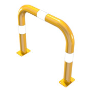Schake Schutzbügel Ø76 mm, Breite 750 mm, Höhe über Flur 650mm, gelb / schwarz, zum Aufdübeln-2