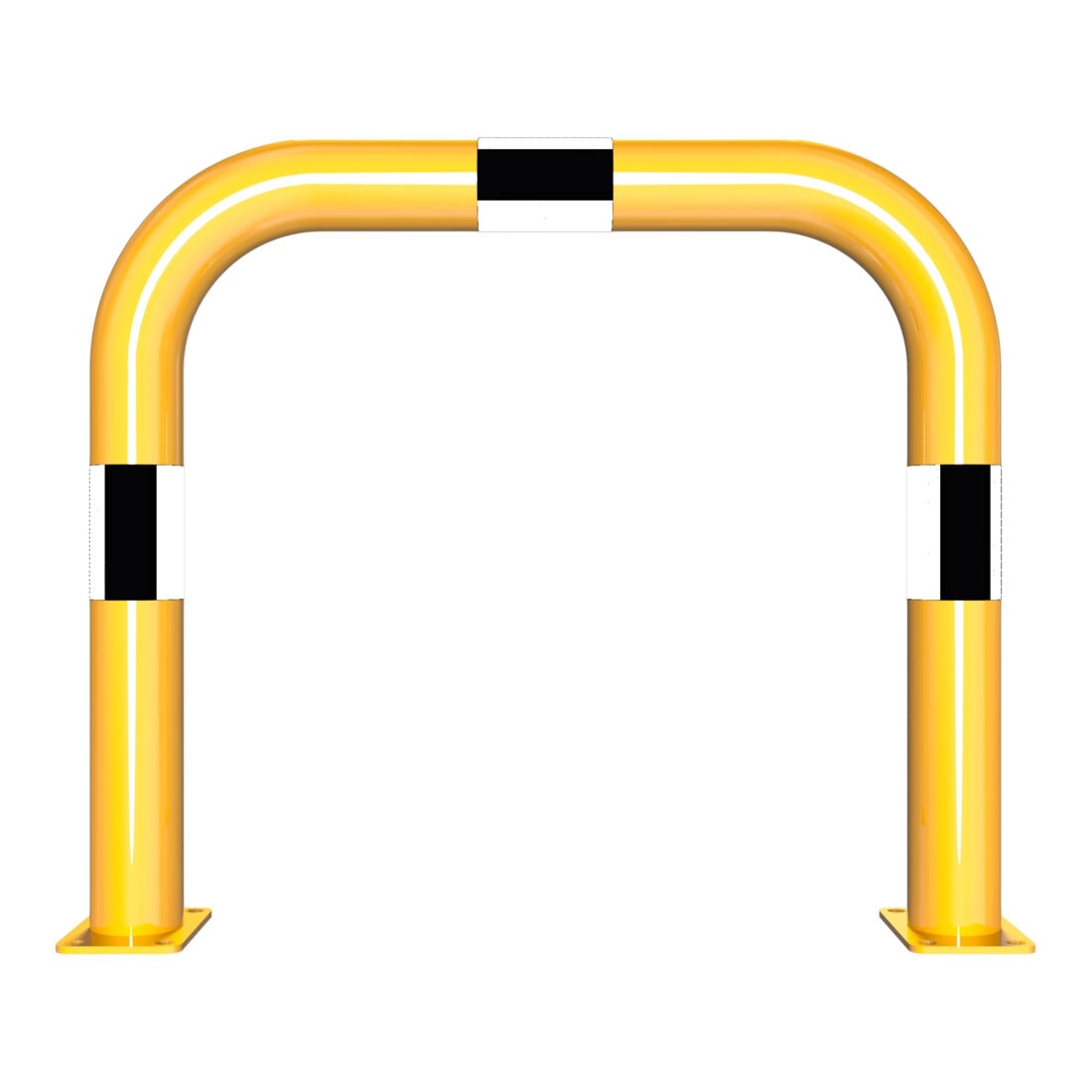 Schake Schutzbügel Ø76 mm, Breite 750 mm, Höhe über Flur 650mm, gelb / schwarz, zum Aufdübeln